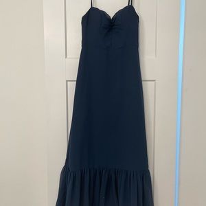 Dark blue Azazie bridesmaids dress